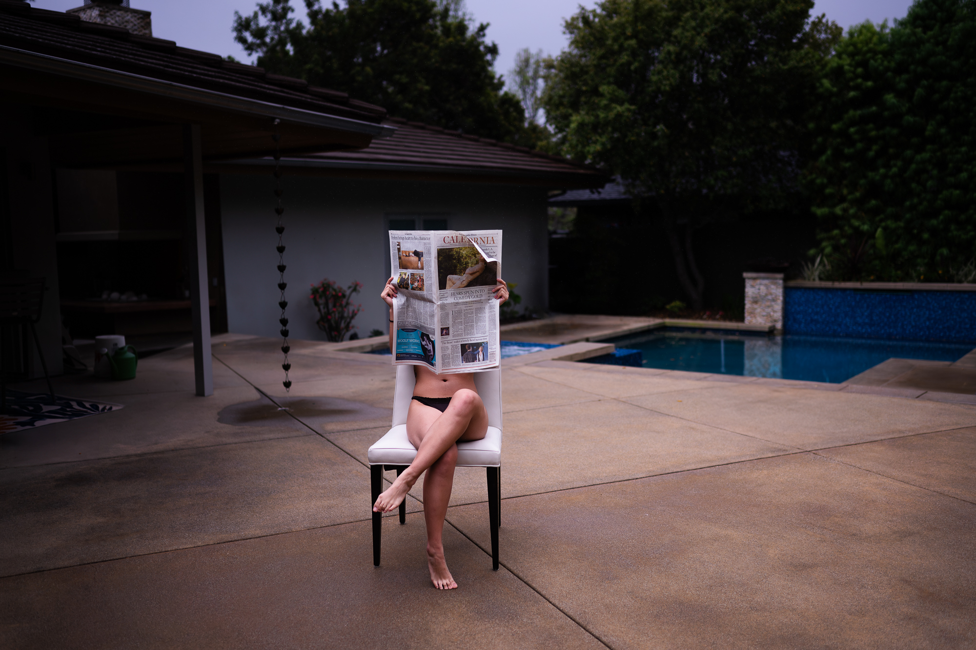 Los Angeles Creative Boudoir with Newspaper