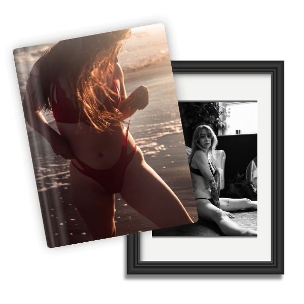 example wall art and heirloom boudoir album from ELI Boudoir Studios in Los Angeles