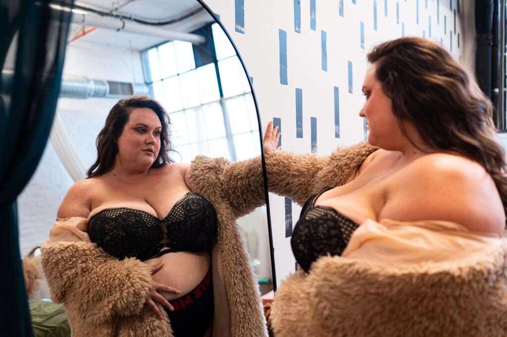 plus size lingerie for a self love boudoir photoshoot in Los Angeles by ELI Boudoir Studios