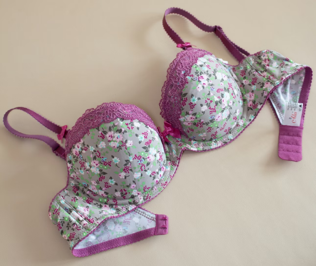 stock photo of a female lingerie bra with lace edge details